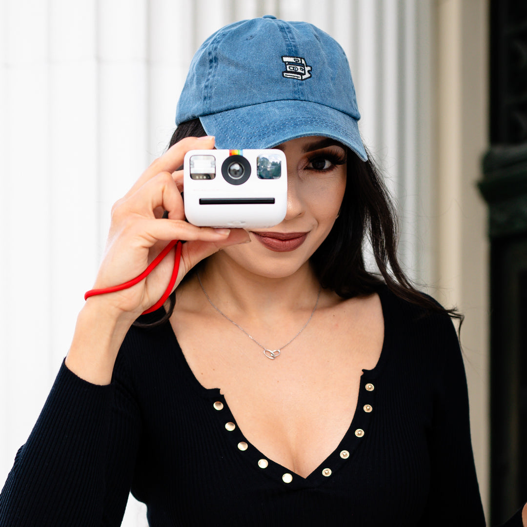 polaroid camera dad hat