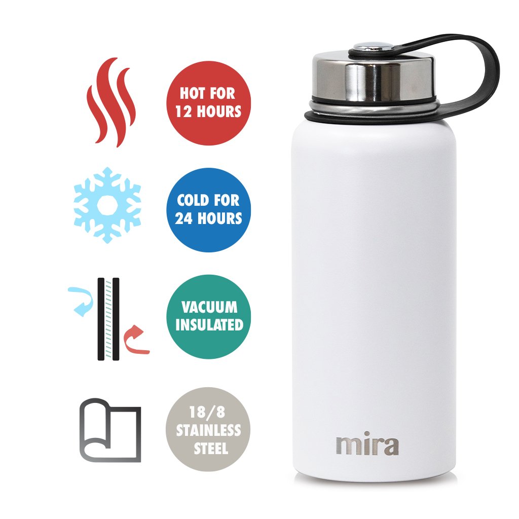 MIRA 32 oz Insulated Stainless Steel Water Bottle Thermos Flask